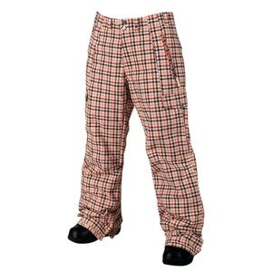 Burton Henna Houndstooth Ski/Snowboard Pants Coral & Gray Sz XS